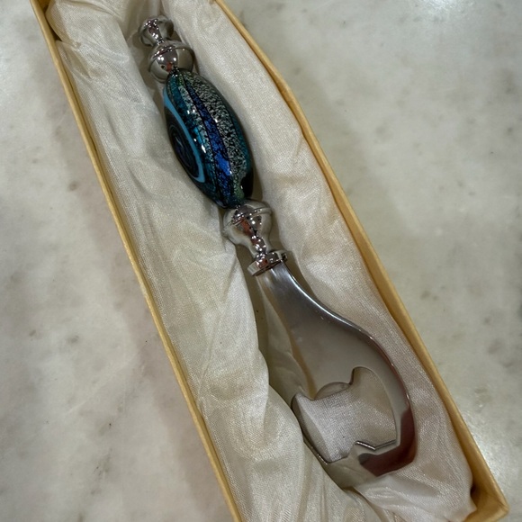 Elegant Silver and Blue Bottle Opener - Picture 3 of 3